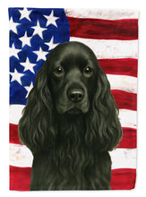 Load image into Gallery viewer, Black Cocker Spaniel American Flag House Flag