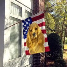 Load image into Gallery viewer, Buff Cocker Spaniel American Flag House Flag