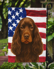 Load image into Gallery viewer, Chocolate Cocker Spaniel American Flag Garden Flag