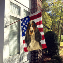 Load image into Gallery viewer, Parti-color Cocker Spaniel American Flag House Flag