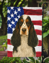 Load image into Gallery viewer, Parti-color Cocker Spaniel American Flag Garden Flag