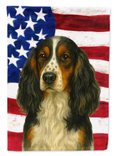 Load image into Gallery viewer, Tri-color English Springer Spaniel American Flag House Flag