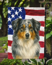 Load image into Gallery viewer, Blue Merle American Shepherd American Flag Garden Flag