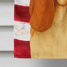 Load image into Gallery viewer, Red and White Basset Hound American Flag House Flag
