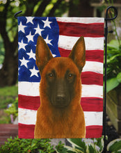 Load image into Gallery viewer, Mahogany Belgian Malinois American Flag Garden Flag