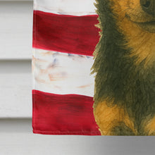 Load image into Gallery viewer, Black and Tan Chihuahua American Flag House Flag
