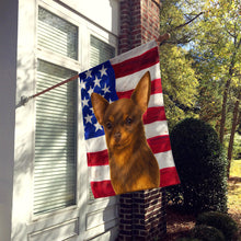 Load image into Gallery viewer, Chocolate Chihuahua American Flag House Flag