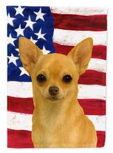 Load image into Gallery viewer, Fawn Chihuahua American Flag Garden Flag