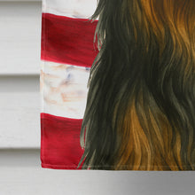 Load image into Gallery viewer, Black and Tan Longhaired Yorkshire Terrier American Flag House Flag