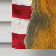 Load image into Gallery viewer, Blue and Tan Longhaired Yorkshire Terrier American Flag House Flag