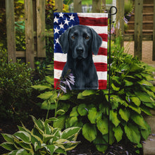 Load image into Gallery viewer, Blue Weimaraner American Flag Garden Flag