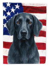 Load image into Gallery viewer, Blue Weimaraner American Flag Garden Flag