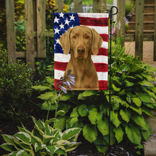 Load image into Gallery viewer, Silver Gray Weimaraner American Flag Garden Flag
