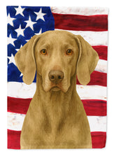 Load image into Gallery viewer, Silver Gray Weimaraner American Flag Garden Flag
