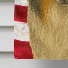 Load image into Gallery viewer, Sable and White Merle Collie American Flag House Flag