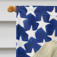 Load image into Gallery viewer, White Collie American Flag House Flag
