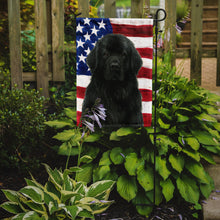 Load image into Gallery viewer, Black Newfoundland American Flag Garden Flag