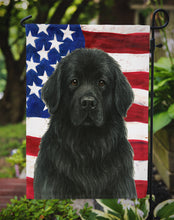 Load image into Gallery viewer, Black Newfoundland American Flag Garden Flag