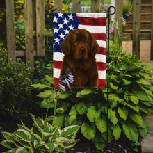 Load image into Gallery viewer, Brown Newfoundland American Flag Garden Flag