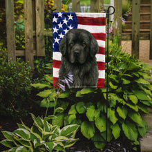 Load image into Gallery viewer, Gray Newfoundland American Flag Garden Flag