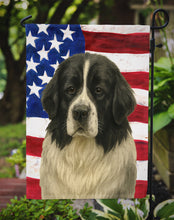 Load image into Gallery viewer, Landseer Newfoundland American Flag Garden Flag