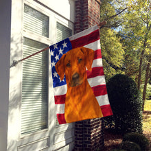 Load image into Gallery viewer, Red Rhodesian Ridgeback American Flag House Flag