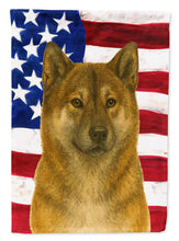 Load image into Gallery viewer, Sesame Akita American Flag House Flag