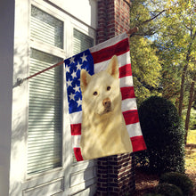 Load image into Gallery viewer, White Akita American Flag House Flag