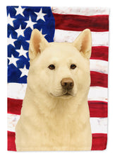 Load image into Gallery viewer, White Akita American Flag Garden Flag