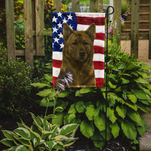Load image into Gallery viewer, Brindle Akita American Flag Garden Flag