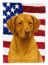Load image into Gallery viewer, Deadgrass Chesapeake Bay Retriever American Flag Garden Flag