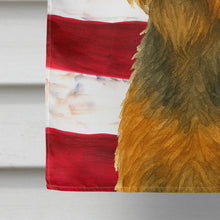 Load image into Gallery viewer, Grizzle and Tan Airedale Terrier American Flag House Flag