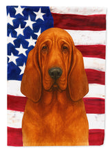Load image into Gallery viewer, Red Bloodhound American Flag House Flag
