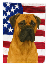 Load image into Gallery viewer, Fawn Bullmastiff American Flag Garden Flag