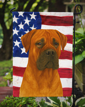 Load image into Gallery viewer, Red Bullmastiff American Flag Garden Flag