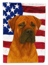 Load image into Gallery viewer, Red Bullmastiff American Flag Garden Flag