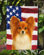 Load image into Gallery viewer, Red Papillon American Flag Garden Flag