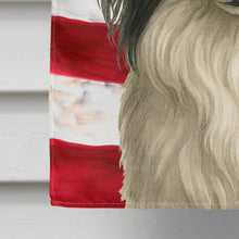 Load image into Gallery viewer, White with Black Papillon American Flag House Flag