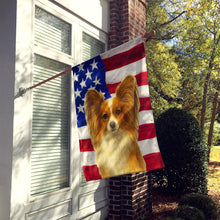 Load image into Gallery viewer, White with Sable Papillon American Flag House Flag