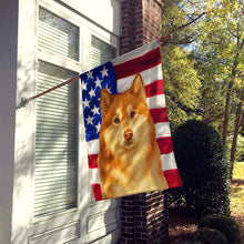 Load image into Gallery viewer, Red and White Alaskan Malamute American Flag House Flag