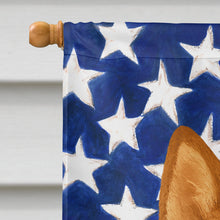 Load image into Gallery viewer, Red and White Alaskan Malamute American Flag House Flag