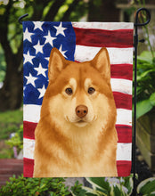 Load image into Gallery viewer, Red and White Alaskan Malamute American Flag Garden Flag