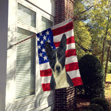 Load image into Gallery viewer, Black and White Basenji American Flag House Flag