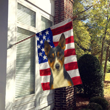 Load image into Gallery viewer, Tri-color Basenji American Flag House Flag