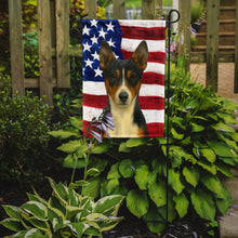 Load image into Gallery viewer, Tri-color Basenji American Flag Garden Flag