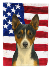 Load image into Gallery viewer, Tri-color Basenji American Flag Garden Flag