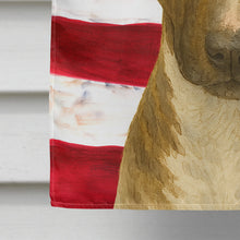 Load image into Gallery viewer, Brindle and White Bull Terrier American Flag House Flag