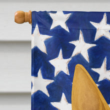 Load image into Gallery viewer, Fawn and White Bull Terrier American Flag House Flag