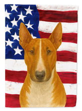 Load image into Gallery viewer, Red and White Bull Terrier American Flag House Flag