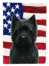 Load image into Gallery viewer, Black Cairn Terrier American Flag House Flag
